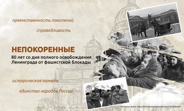 Понедельник. 22 января 2024. Внеурочное занятие: «Разговоры о важном» 1-9 кл. Тема: «Непокорение. 80 лет со дня полного освобождения Ленинграда от фашистской блокады».